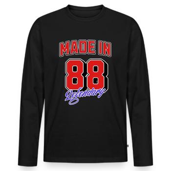 Made in 88 – Legendary Birthday Vintage Design - Men's Premium Organic Long Sleeve Shirt - black - Front - Nico (187cm)