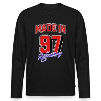 Made in 97 – Legendary Birthday Vintage Design - Men's Premium Organic Long Sleeve Shirt - black - Front - Nico (187cm)