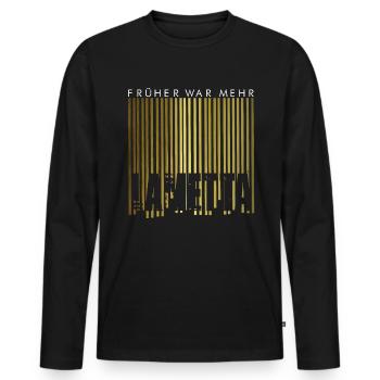 Früher war mehr Lametta - X-MAS Weihnaten T-Shirt - Männer Premium Bio Langarmshirt - Schwarz - Vorne - Nico (187cm)