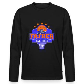 Futur Père Basketball Papa 2023 Nouveau Père - T-shirt manches longues Premium bio Homme - noir - Devant - Nico (187cm)