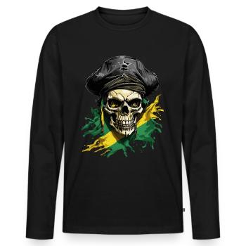 Jamaica Pirate Adventure - Men's Premium Organic Long Sleeve Shirt - black - Front - Nico (187cm)