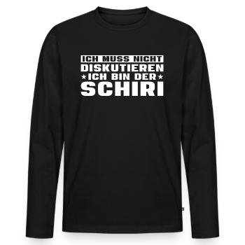 Schiedsrichter Ich bin der Schiri - Männer Premium Bio Langarmshirt - Schwarz - Vorne - Nico (187cm)