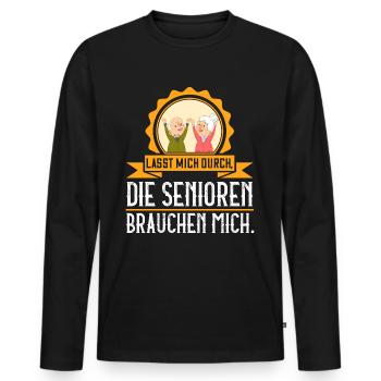 Altenpflege Altenheim Altenpflegerin Geschenk - Männer Premium Bio Langarmshirt - Schwarz - Vorne - Nico (187cm)