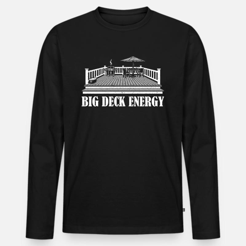 Big Deck Energy Grafik - Männer Premium Bio Langarmshirt - Schwarz
