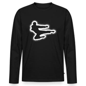 Taekwondo Arts Martiaux Garçons Enfants Hommes Karaté - T-shirt manches longues Premium bio Homme - noir - Devant - Nico (187cm)