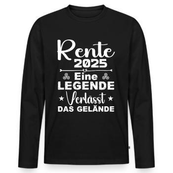 Pension 2025 - Une légende quitte le site - T-shirt manches longues Premium bio Homme - noir - Devant - Nico (187cm)