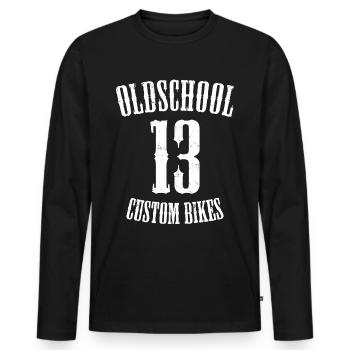 Oldschool Custom Bikes - Men's Premium Organic Long Sleeve Shirt - black - Front - Nico (187cm)