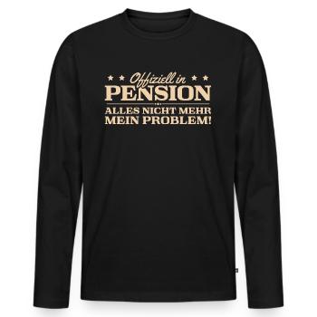 Beamter in Rente Ruhestand Pension Geschenk - Männer Premium Bio Langarmshirt - Schwarz - Vorne - Nico (187cm)