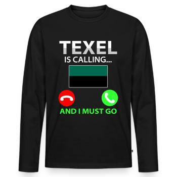 Texel calls Holland Island - Men's Premium Organic Long Sleeve Shirt - black - Front - Nico (187cm)