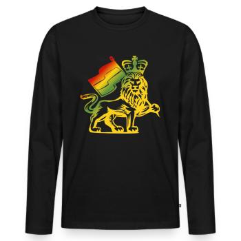 Africa Lion's Head Lion Animal Lion Maori King - Men's Premium Organic Long Sleeve Shirt - black - Front - Nico (187cm)