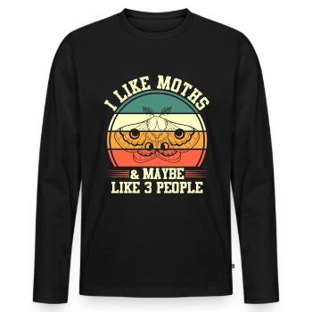 Amateurs de mites et d’insectes | J’aime les mites et - T-shirt manches longues Premium bio Homme - noir - Devant - Nico (187cm)