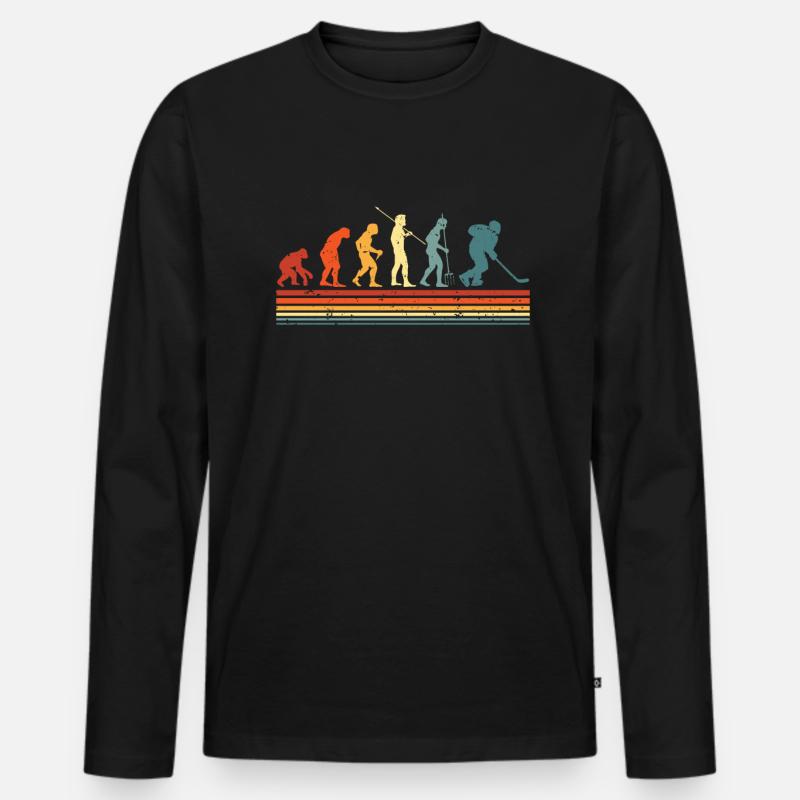 Eishockey-evolution Für Eishockeyspieler - Männer Premium Bio Langarmshirt - Schwarz