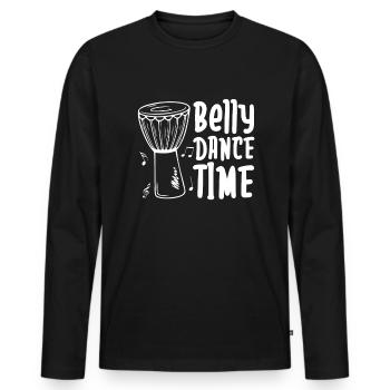 Temps de danse du ventre pour danseuse du ventre - T-shirt manches longues Premium bio Homme - noir - Devant - Nico (187cm)