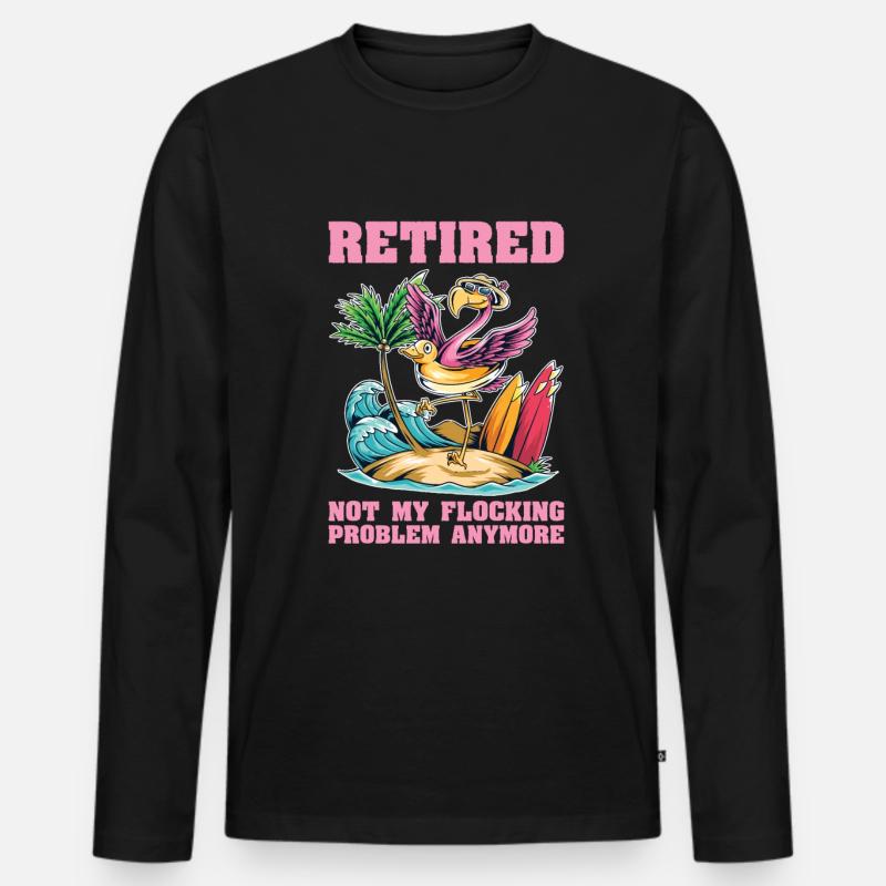Nicht Mein Beflockungsproblem Flamingo-liebhaber - Männer Premium Bio Langarmshirt - Schwarz