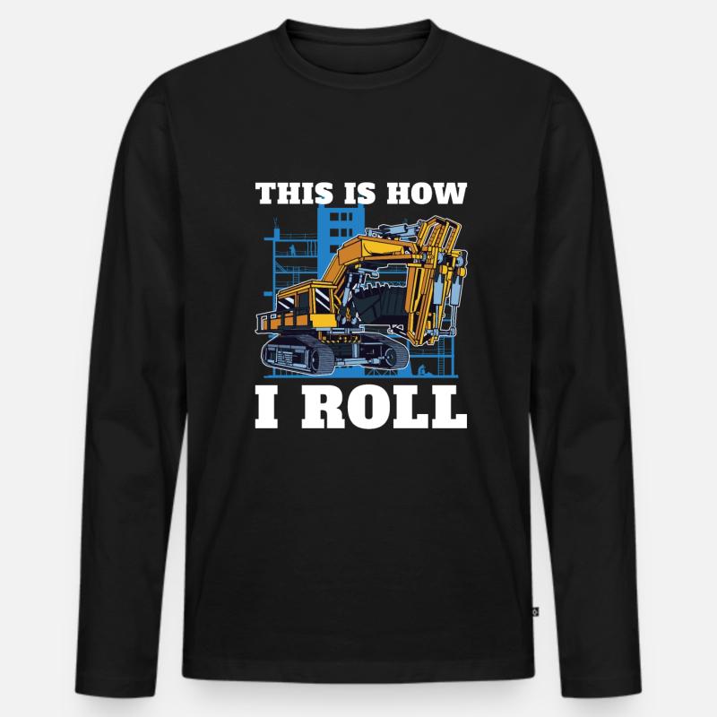 So Rolle Ich Für Baggerfahrer - Männer Premium Bio Langarmshirt - Schwarz
