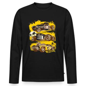 Hot Wheels Hot Rod - Männer Premium Bio Langarmshirt - Schwarz - Vorne - Nico (187cm)