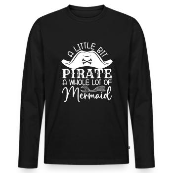 Un peu de pirate, beaucoup de sirène - T-shirt manches longues Premium bio Homme - noir - Devant - Nico (187cm)
