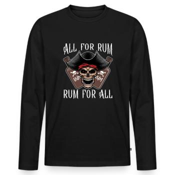 Tout pour le rhum pour tous les amateurs de rhum pirate - T-shirt manches longues Premium bio Homme - noir - Devant - Nico (187cm)