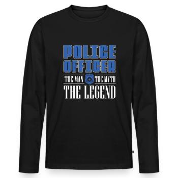 Polizist The Man The Myth Legend Cops - Männer Premium Bio Langarmshirt - Schwarz - Vorne - Nico (187cm)