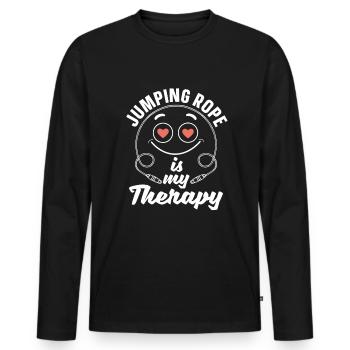 Springseil Ist Mein Therapie-springseil - Männer Premium Bio Langarmshirt - Schwarz - Vorne - Nico (187cm)