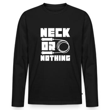 Hals Oder Nichts Springseil Springseil Training - Männer Premium Bio Langarmshirt - Schwarz - Vorne - Nico (187cm)