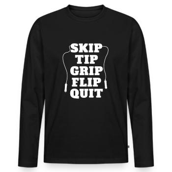 Skip Tip Grip Flip Quit Springseil Springseil - Männer Premium Bio Langarmshirt - Schwarz - Vorne - Nico (187cm)