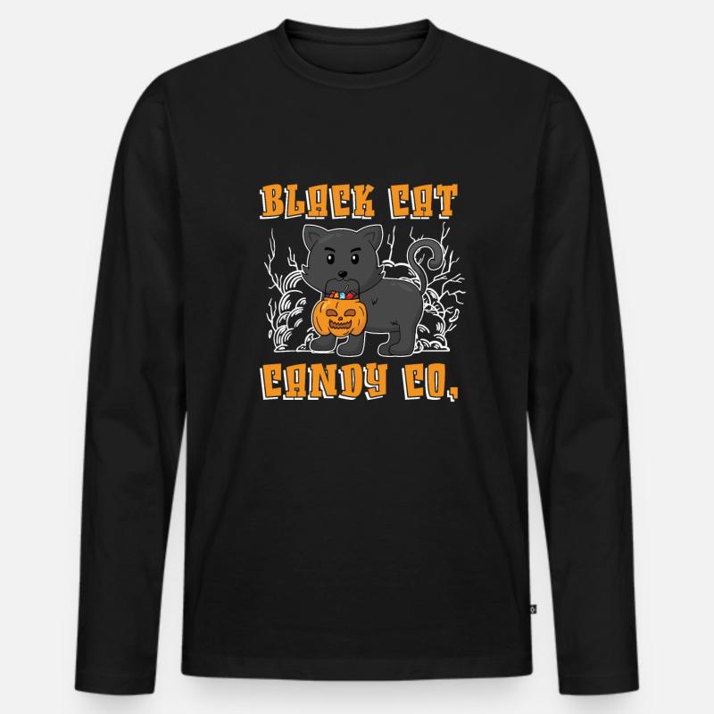 Black Cat Candy Co. - Männer Premium Bio Langarmshirt - Schwarz