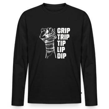 Grip Trip Tip Lip Dip Armwrestling Armwrestler - T-shirt manches longues Premium bio Homme - noir - Devant - Nico (187cm)