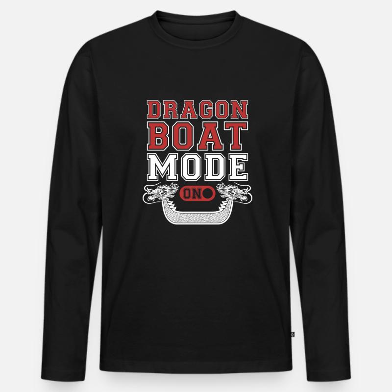 Drachenboot-modus Drachenboot-rennpaddler - Männer Premium Bio Langarmshirt - Schwarz
