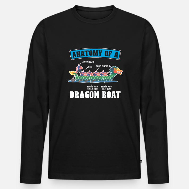 Anatomie Eines Drachenboot-paddler-bootsrennens - Männer Premium Bio Langarmshirt - Schwarz
