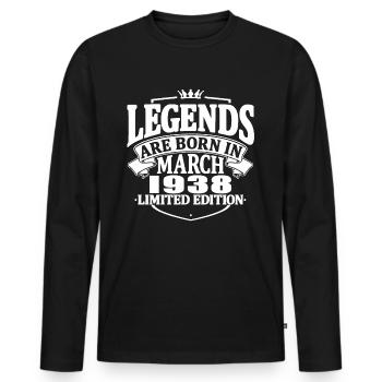 85 Jahre alt - 85. Geburtstag - März 1938 - Männer Premium Bio Langarmshirt - Schwarz - Vorne - Nico (187cm)
