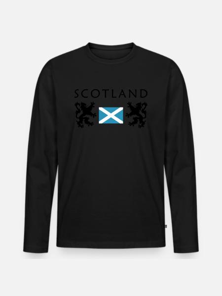 Scotland flag - Men's Premium Organic Long Sleeve Shirt - black