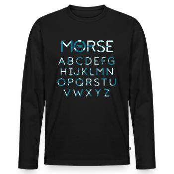 Morse Code Amateurfunker Funkamateur - Männer Premium Bio Langarmshirt - Schwarz - Vorne - Nico (187cm)