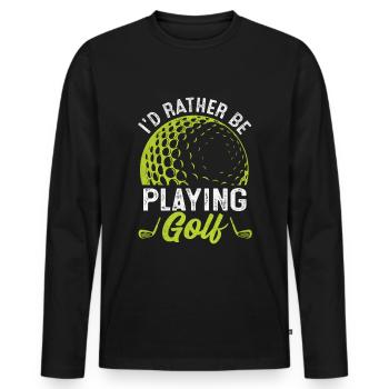 Id Rather Be Playing Golf Golfspieler - Männer Premium Bio Langarmshirt - Schwarz - Vorne - Nico (187cm)