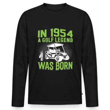 1954 Une légende du golf est née golfeur d’anniversaire - T-shirt manches longues Premium bio Homme - noir - Devant - Nico (187cm)