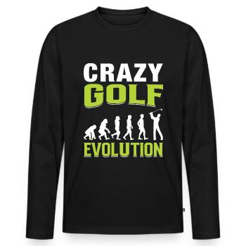 Crazy Golf Evolution Golfer - Men's Premium Organic Long Sleeve Shirt - black - Front - Nico (187cm)