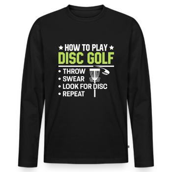 How to Play Disc Golf Fun Disc Golf - Men's Premium Organic Long Sleeve Shirt - black - Front - Nico (187cm)