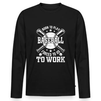 Baseball Spieler - Männer Premium Bio Langarmshirt - Schwarz - Vorne - Nico (187cm)