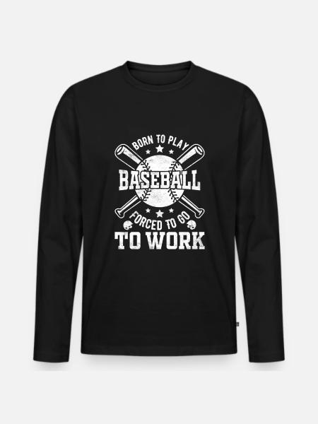 Baseball Spieler - Männer Premium Bio Langarmshirt - Schwarz