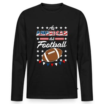 As American As Football 4th of July USA - Männer Premium Bio Langarmshirt - Schwarz - Vorne - Nico (187cm)