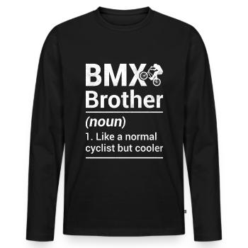 Bmx frère comme un cycliste normal, mais plus cool - T-shirt manches longues Premium bio Homme - noir - Devant - Nico (187cm)