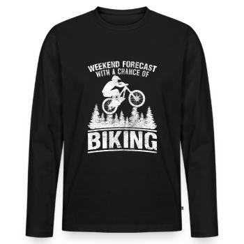 Prévisions du week-end avec une chance de - T-shirt manches longues Premium bio Homme - noir - Devant - Nico (187cm)