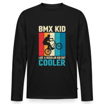 Vintage BMX Kind Wie Ein Normales Kind Aber - Männer Premium Bio Langarmshirt - Schwarz - Vorne - Nico (187cm)