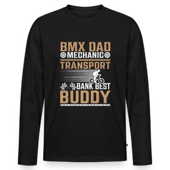 Vintage BMX Dad Mechaniker Bester Kumpel - Männer Premium Bio Langarmshirt - Schwarz - Vorne - Nico (187cm)