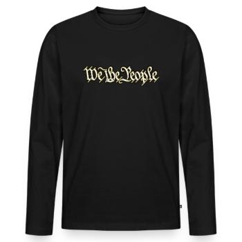 We The People Patriot United States Constitution - Men's Premium Organic Long Sleeve Shirt - black - Front - Nico (187cm)