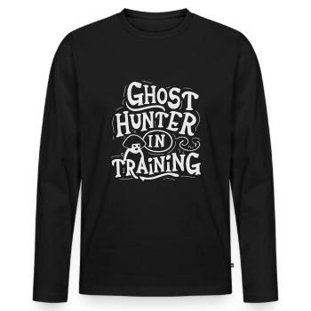 Paranormal investigator Ghost Hunter in training - Men's Premium Organic Long Sleeve Shirt - black - Front - Nico (187cm)
