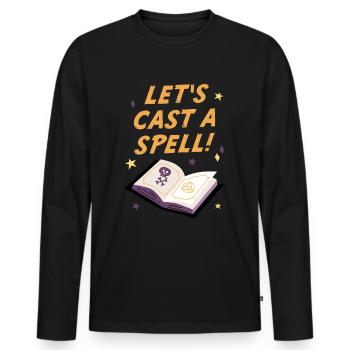 Lets cast a spell, Halloween - Men's Premium Organic Long Sleeve Shirt - black - Front - Nico (187cm)
