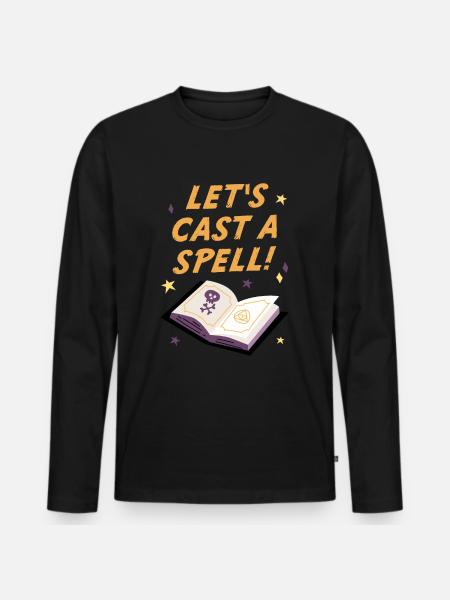 Lets cast a spell, Halloween - Men's Premium Organic Long Sleeve Shirt - black