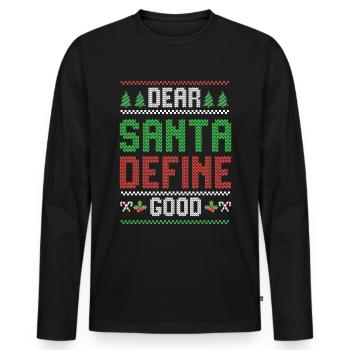 Cher Père Noël Définir un bon dicton de Noël - T-shirt manches longues Premium bio Homme - noir - Devant - Nico (187cm)