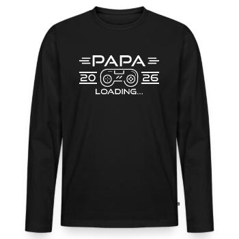 Schwangerschaft verkünden Papa 2026 loading - Männer Premium Bio Langarmshirt - Schwarz - Vorne - Nico (187cm)
